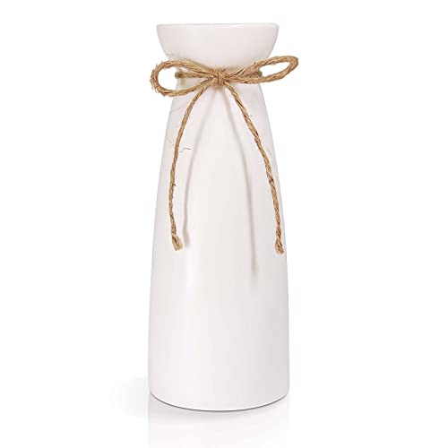 Vase Weiß, Keramik Vase für Pampasgras, Blumenvase im Minimalistischen Stil für Modernes Tischregal, Heimdekoration, Passend für Kamin, Schlafzimmer, Küche, Wohnzimmer, Tafelaufsätze, Schreibtisch