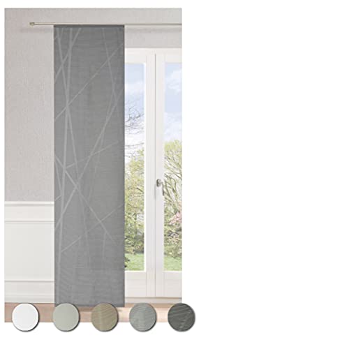 Neutex for you! BEAM Schiebevorhang, Gardine, Vorhang, Halbtransparent, 245 x 60 cm (H/B), 474316, Made in Europe, Oeko-Tex Standard 100, grau