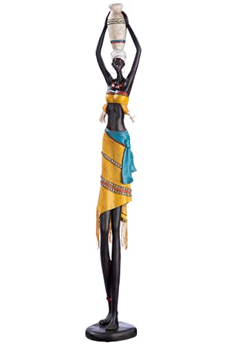 GILDE große Moderne Dekofigur Skulptur Afrikanerin XXL - afrikanische Deko aus Kunstharz - Afrika Style - Höhe 89 cm