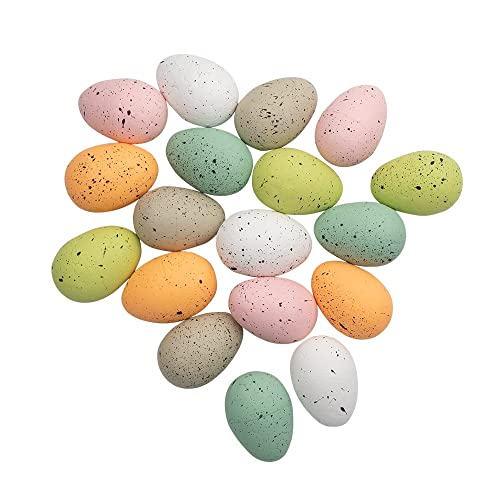 Ideen mit Herz Kleine Kunststoff-Eier | 4 cm hoch | Ø 2,8 cm | bunt | 6 Farben | gesprenkelt | 18 Stück