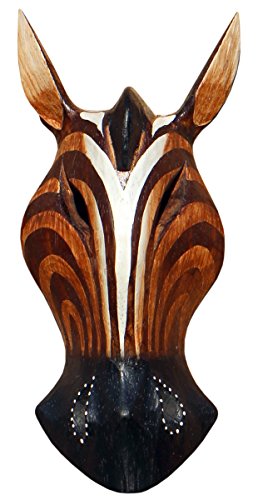 Schöne 20 cm Antilope Holz Maske Afrika Zebra Wandmaske Handarbeit Bali Maske72