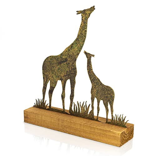 Blümelhuber Giraffe Deko - Afrikanische Deko Wohnzimmer - Design Deko Holz - Deko Figuren - Tischdeko Wohnzimmer