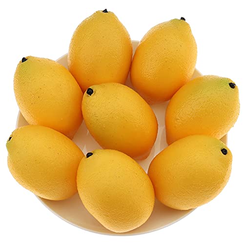 Gresorth 8 Stück Künstliche Lebensechte Gelb Zitrone Deko Gefälschte Früchte Obst Party Festival Dekoration