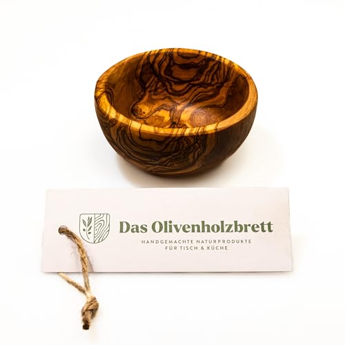 das Olivenholzbrett® Schale aus Olivenholz/kleine Müslischale/kleine Beilagenschale aus Olivenholz/Obstschälchen/Salatschälchen / 12cm