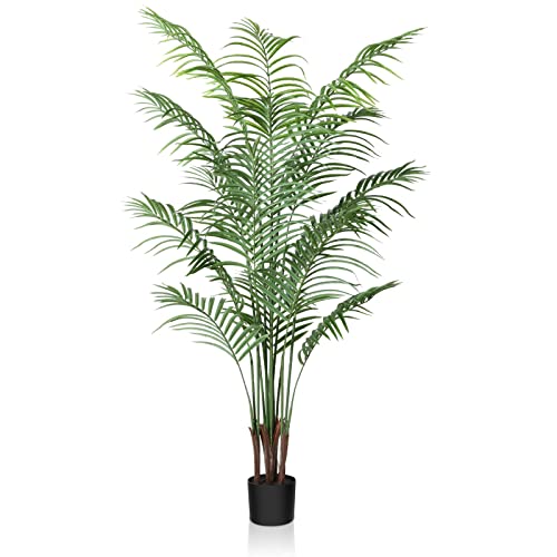 CROSOFMI Künstliche Pflanzen groß 150cm Kunstpflanze im Topf Plastik Palme Künstliche Palmen wie echt Fake Plant deko für Wohnzimmer Balkon Schlafzimmer Büro Perfektes Einweihungsgeschenk (1 PACK)