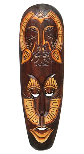 Wogeka Schöne 50 cm Wand Maske Maori Tribal Holz Tier Afrika Maske46