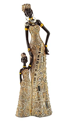 Geschenkestadl Afrikanerin mit Kind 32 cm groß Mutter Tochter afrikanische Frauen Figur Afrika