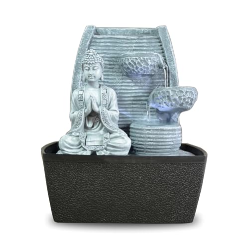 Innenbrunnen Zimmerbrunnen Feng Shui Weisheit LED Beleuchtung 24 cm