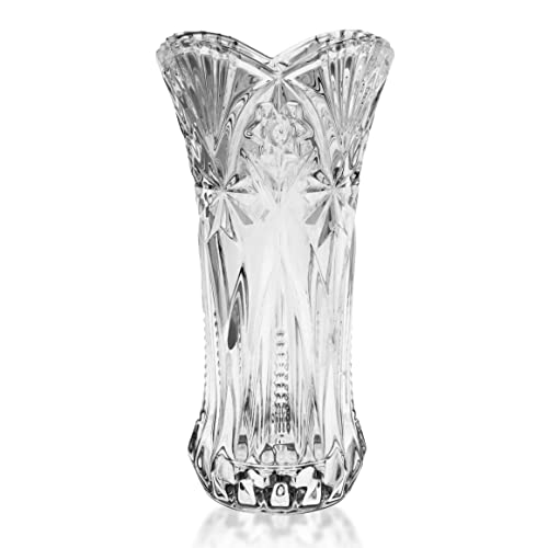 Kurtzy Kristall Blumenvase Große Vase 29 cm - Moderne Melodia Zylinder Kristall Vasen Set - Vase Transparent, Deko Vase Groß für Hochzeit, Deko Vase Tulpen für Wohnzimmer Vasen Deko, Hohe Glasvase