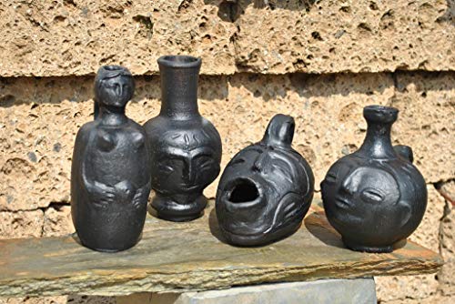 Afrikanische Vasen und Figuren,4er Set,Handarbeit,bis ca. 18cm