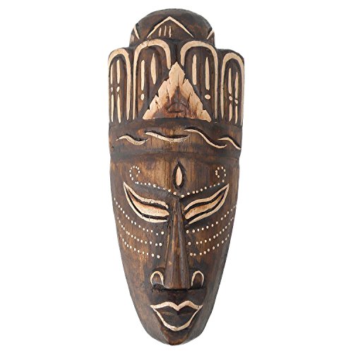 Woru Maske Jano bemalt, wahlweise in 20 cm, 50 cm oder 100 cm, Holz-Maske aus Bali, Wandmaske, Afrikanische Dekoration (ca. 20 cm)