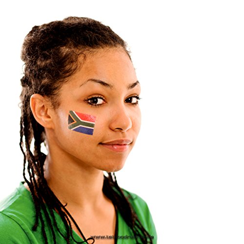 5 x Südafrika Tattoo Fan Fahnen Set - South Africa Temporary Tattoo Flag (5)