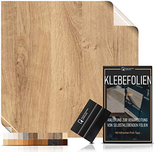 [15,44€/m²] Klebefolie in Holz-Optik - WUNSCHMAß inkl. Rakel & E-Book I Selbstklebende Holz Folie für Möbel & Küche - hitzebeständig & abwaschbar I Möbelfolie Holzdekor (RIBBECK OAK, LFM x 67,5cm)