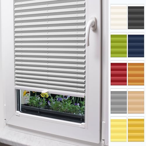 Premium-Plissee ohne Bohren zum Kleben von Stuza -für Fenster & Balkontür (Höhe von 50 cm bis 149 cm)