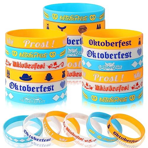 JUNEBRUSHS Oktoberfest Armband, 42 Stück Oktoberfest Partygeschenke Silikon Armbänder Gummi Armbänder Deko Oktoberfest Party Oktoberfest Accessoires(6 Designs)