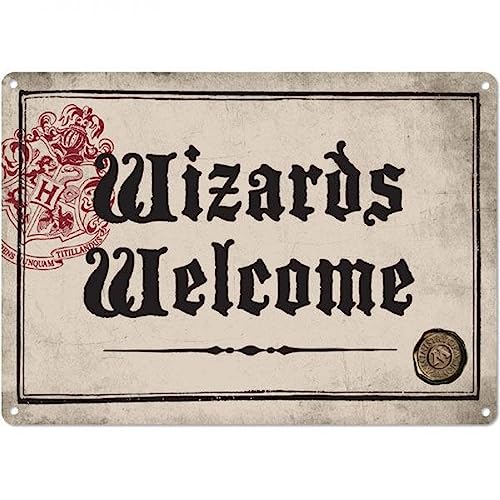 Harry Potter - A5 Blechschild - Hogwarts Wappen Logo - Wizards Welcome - Logo