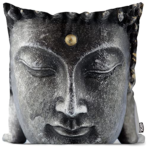 VOID Buddha Statue Stein Zen Kissenbezug Kissenhülle Sofakissen Kissen Deko Outdoor-Kissen Dekokissen, Kissen Größe:50 x 50 cm