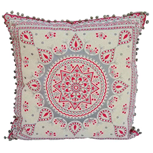 Casa Moro Orientalisches XXL Ethno-Kissen Taima 55x55 cm mit Füllung quadratisch aus Reiner Baumwolle | Boho Sitzkissen Sofakissen Mandala-Kissen Bestickt Zierkissen bunt Couchkissen | MD038