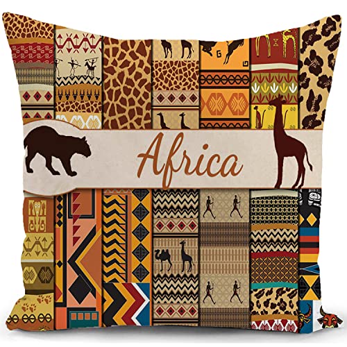 Kissenbezug Afrika Kissen afrikanische deko Geschenke für Frauen sofakissen kissenbezüge dekokissen couchkissen kissenhülle Sofa Schlafzimmer Wohnzimmer Zimmer zierkissen 45x45 cm