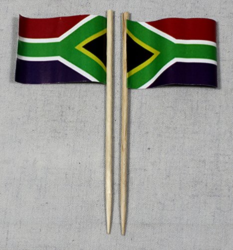 Buddel-Bini Party-Picker Flagge Südafrika Papierfähnchen in Profiqualität 50 Stück 8 cm Offsetdruck Riesenauswahl aus eigener Herstellung
